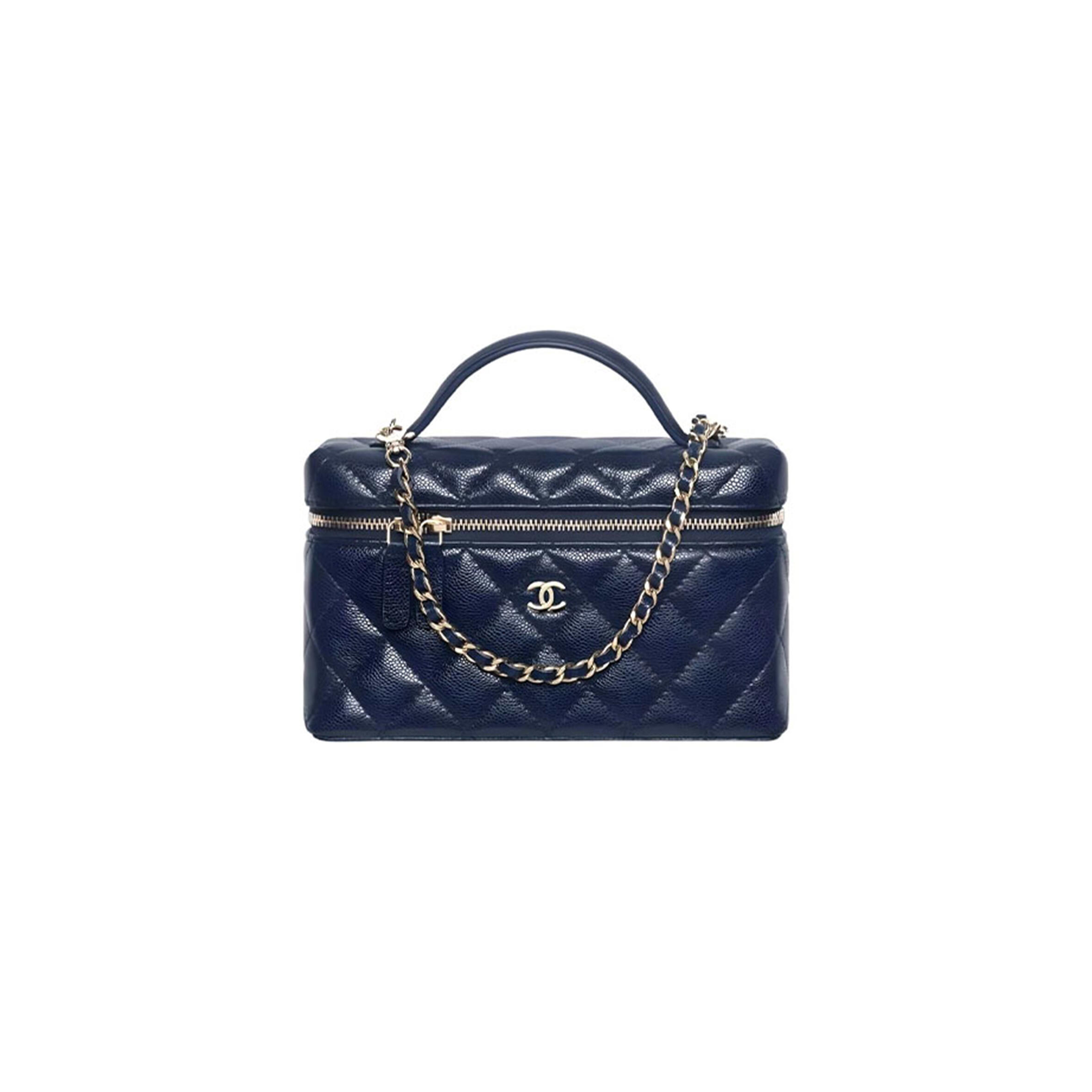 CHANEL CLASSIC VANITY WITH CHAIN IN GRAINED SHINY CALFSKIN AP4385 (19.5*17*5cm) 